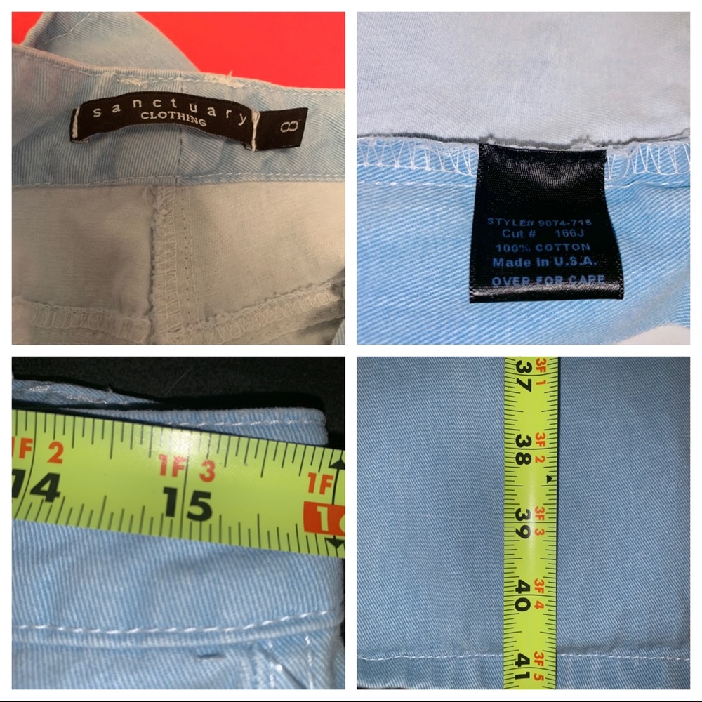 Sanctuary “Peace” Light Blue wide leg pants-8 EUC - Picture 8 of 8